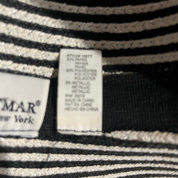 Betmar Black and White Striped Women's Hat - Picture 5 of 5